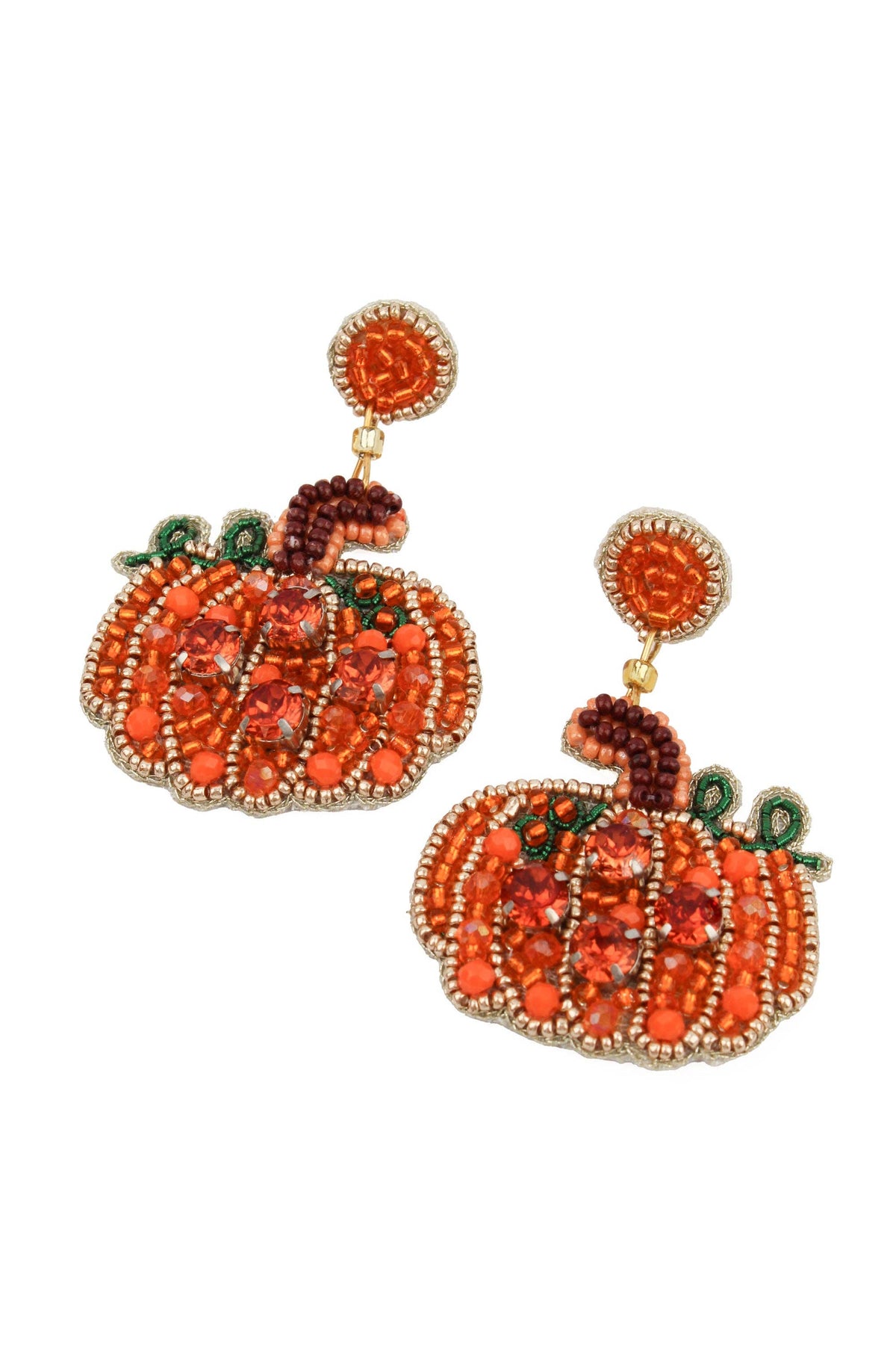 Halloween Autumn Sparkly Pumpkin Earrings