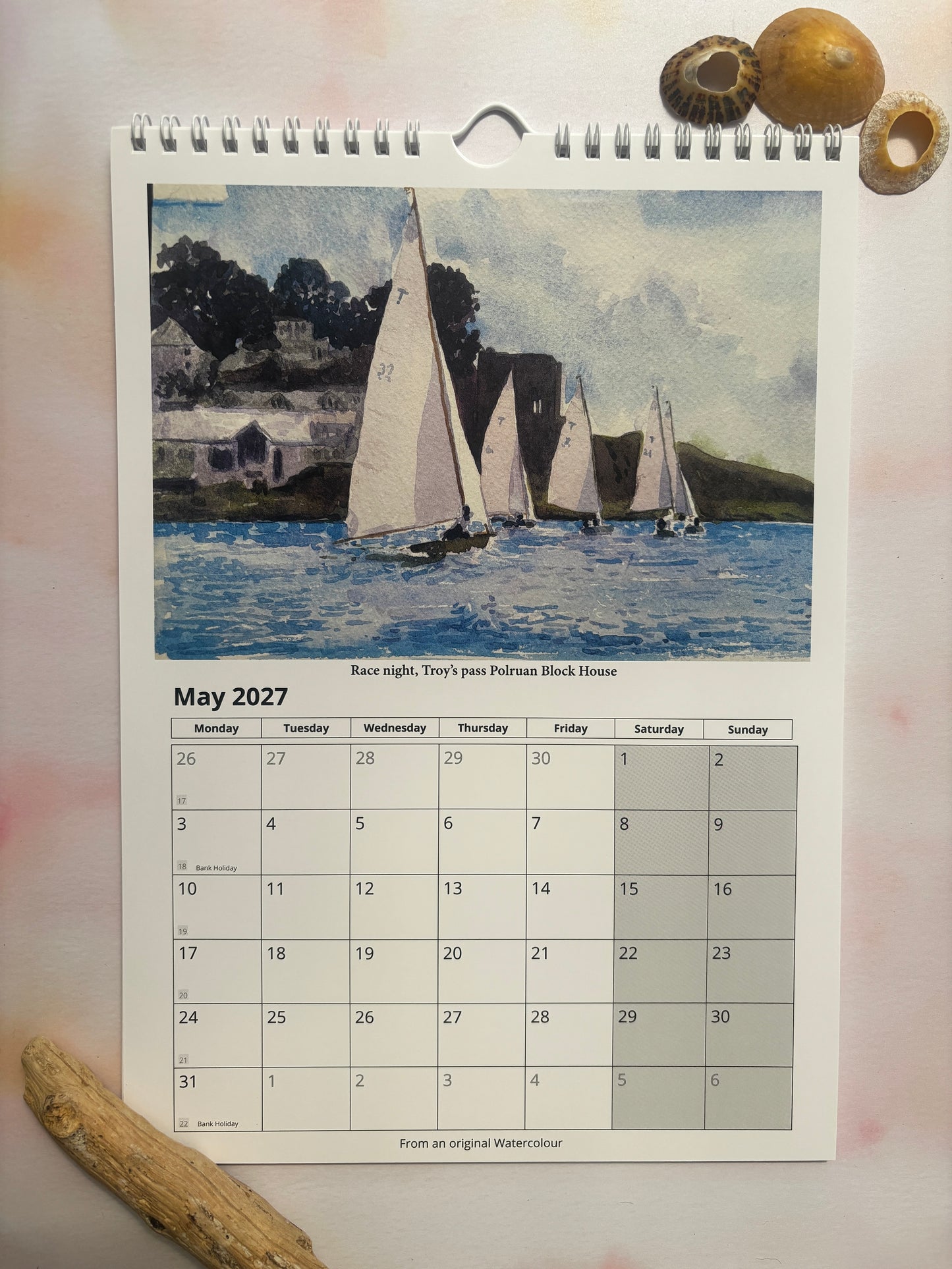 Fowey 2027 Watercolour Calendar