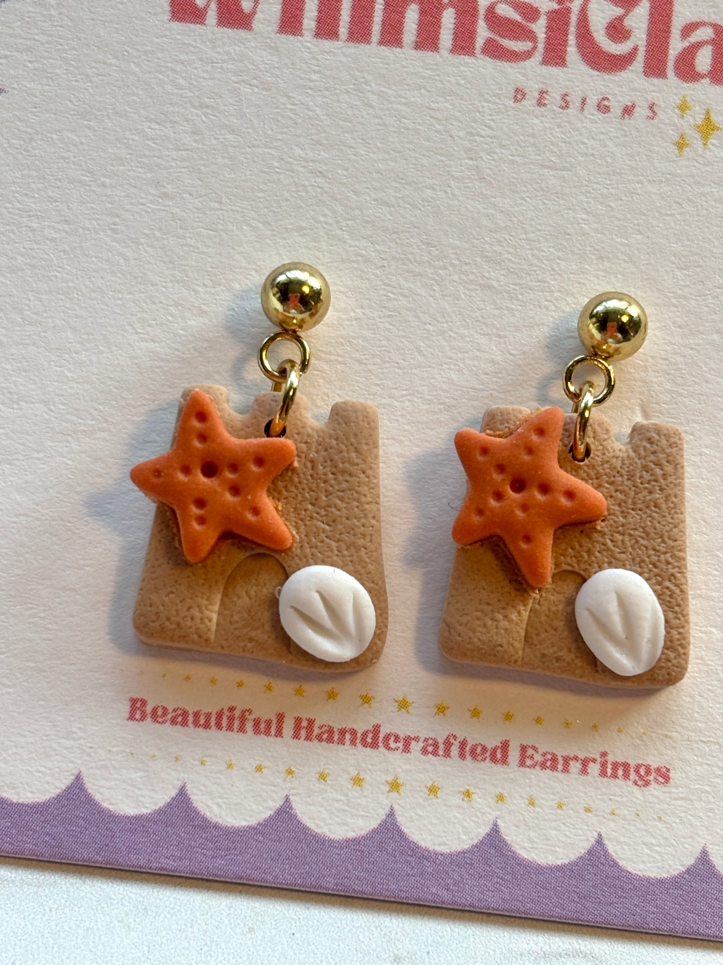 Sandcastle Stud Drop Earrings