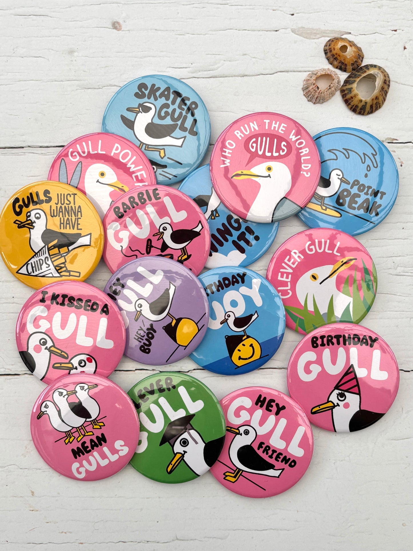 Gull Life: Big Shiny Seagull Badge Collection