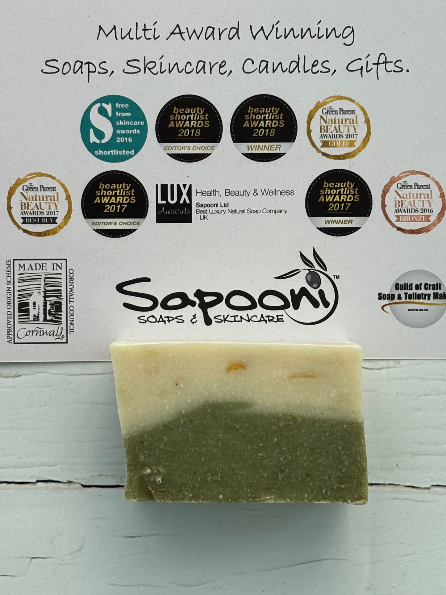 Locally Handmade Cornish Soap: Cornish Seaweed Soap 90g bar
