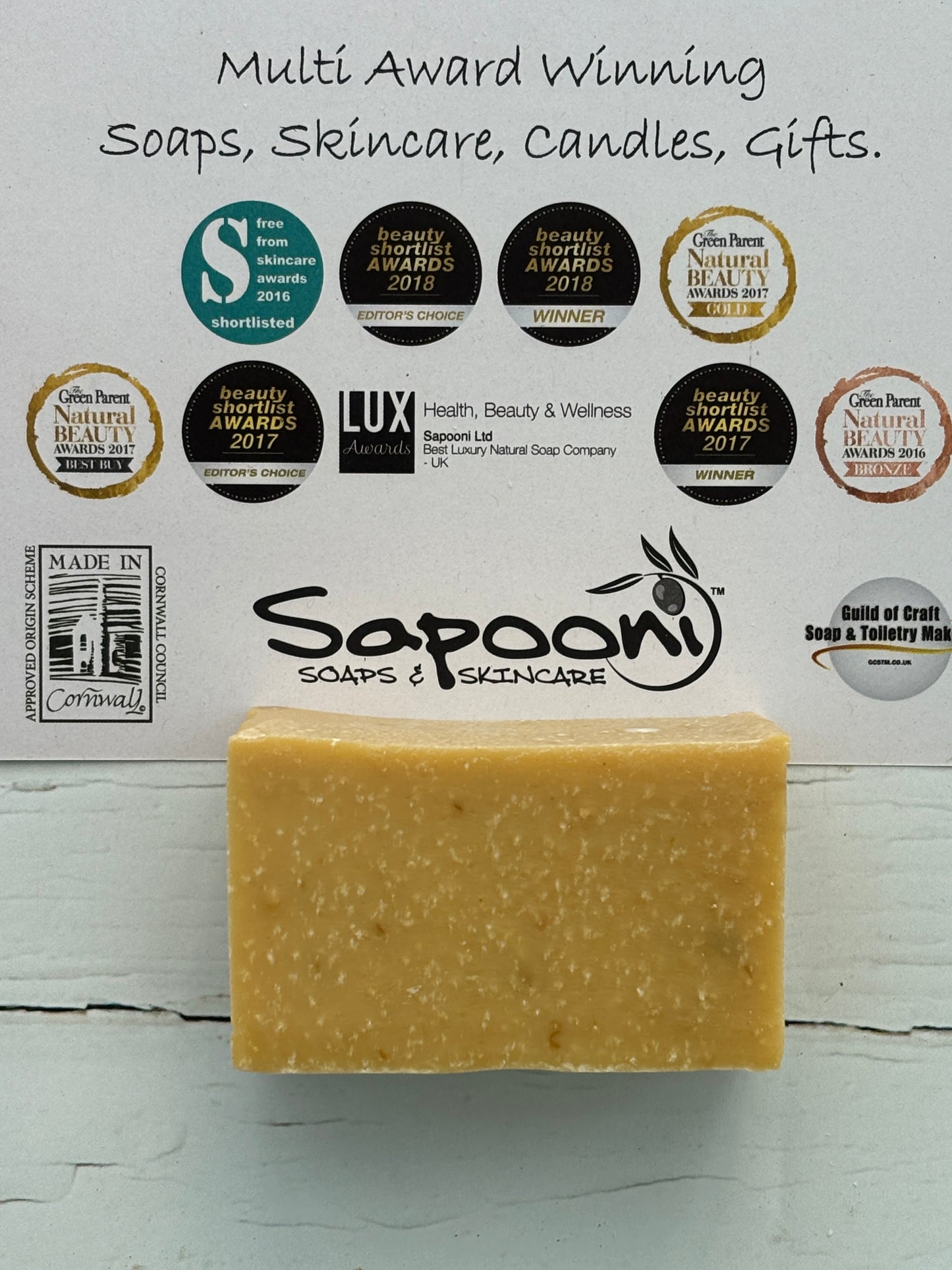 Locally Handmade Cornish Soap: Cornish Lemon, Verbena & Rosemary Soap 90g bar