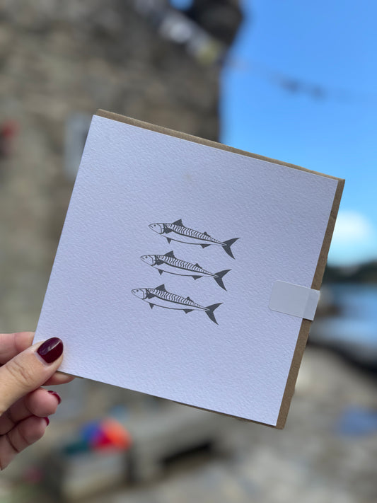 Three Mackerel Greetings Card