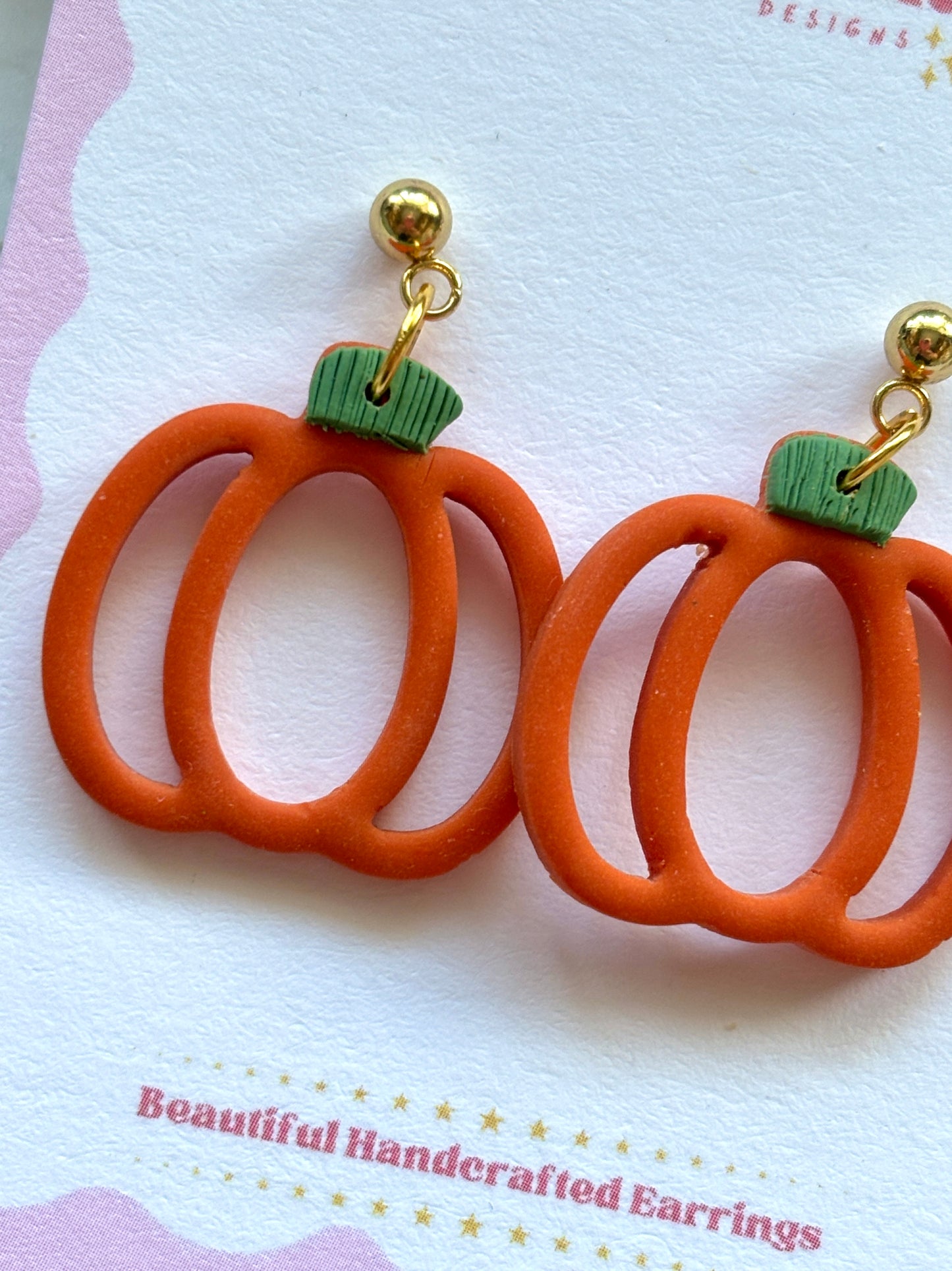 Pumpkin Outline Autumn Halloween Earrings