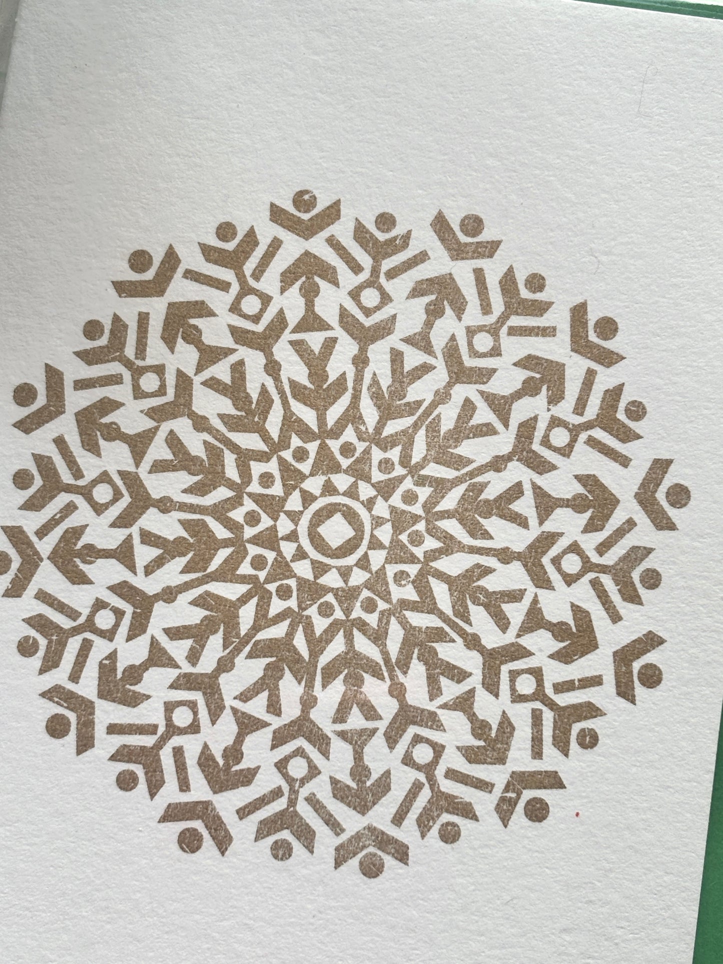 Retro Style Gold Snowflake Christmas card