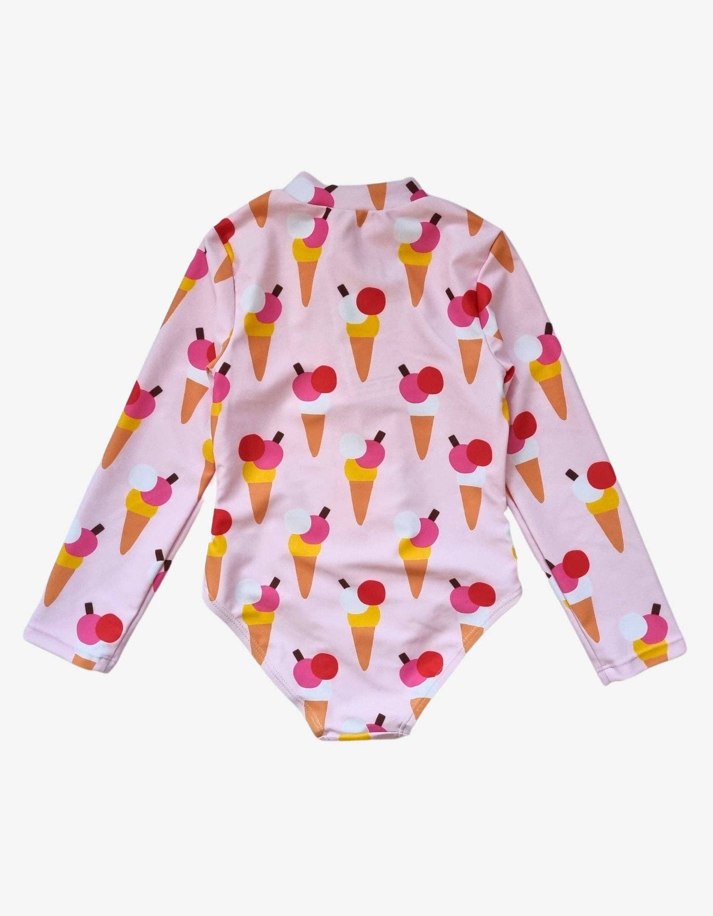 Ice Cream Cones Print Long-Sleeved Swimsuit