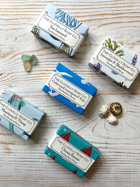 Coastal Inspired Scented Handmade Wrapped Soap Bar, 100g - Readymoney Beach Shop