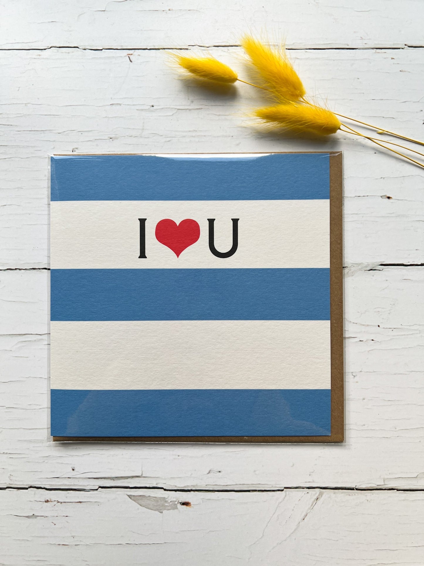Cornish Stripes I❤️U, Love & Be Mine Valentines Cards - Readymoney Beach Shop
