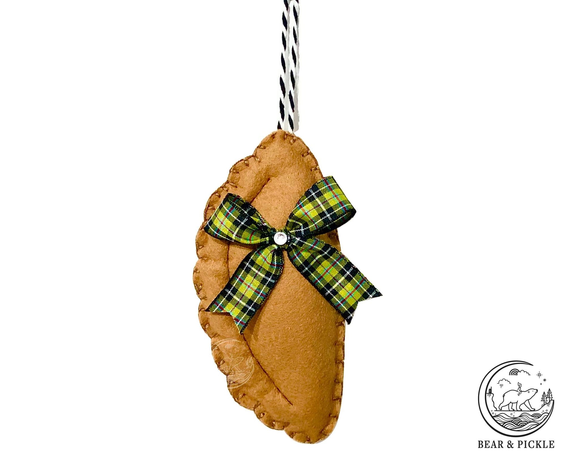 Cornish Tartan Felt Pasty Hanging Decoration - Readymoney Beach Shop