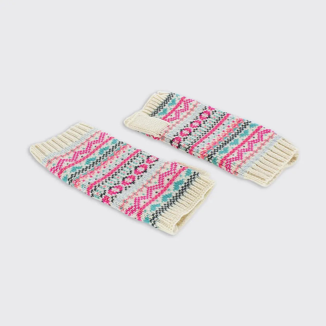 Cream Fair Isle Fair Isle Fingerless Gloves