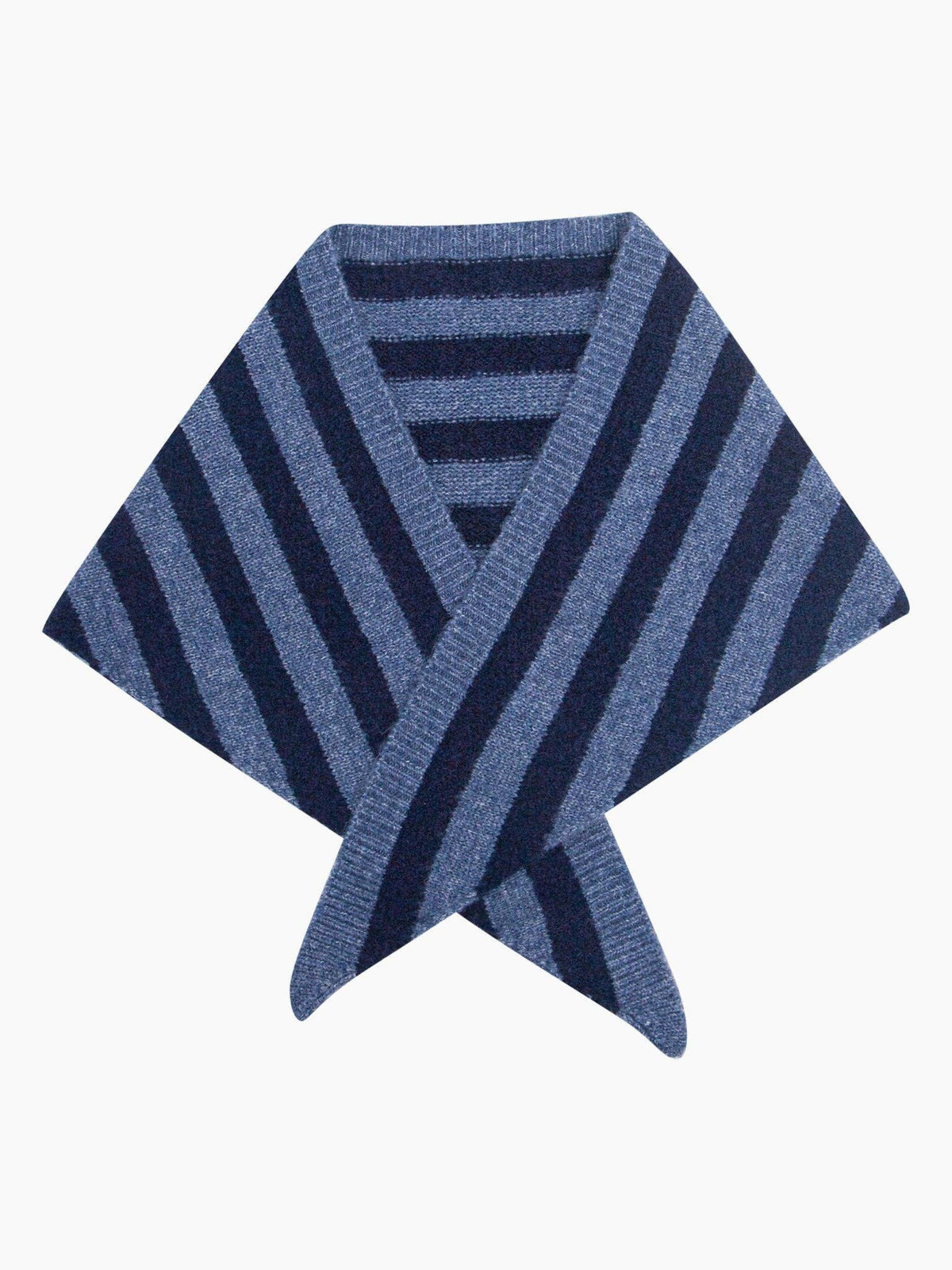 Denim & Navy Blue Striped Triangle Heavyweight Scarf