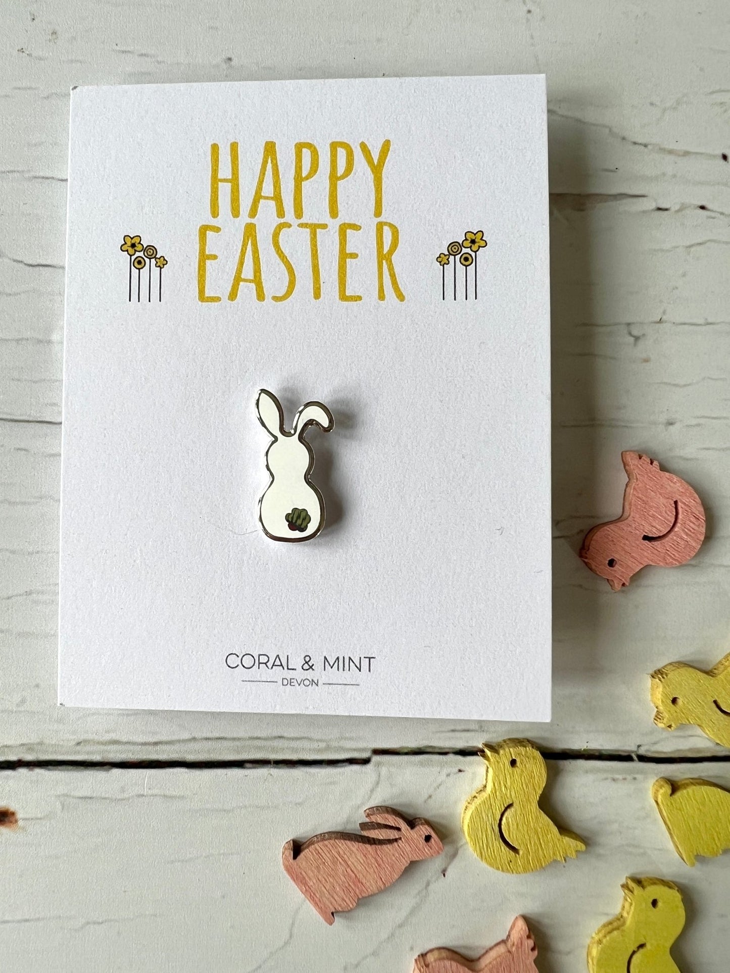 Easter Bunny or Chick Enamel Pin Badge - Readymoney Beach Shop