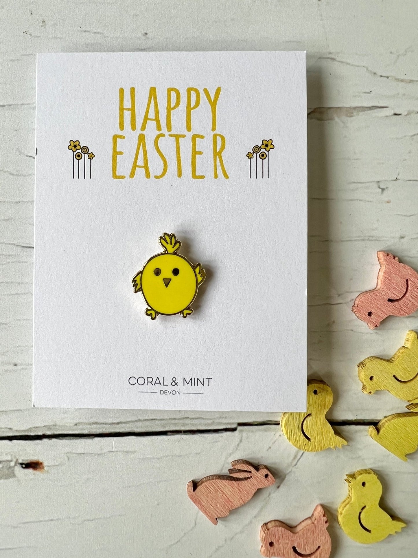 Easter Bunny or Chick Enamel Pin Badge - Readymoney Beach Shop