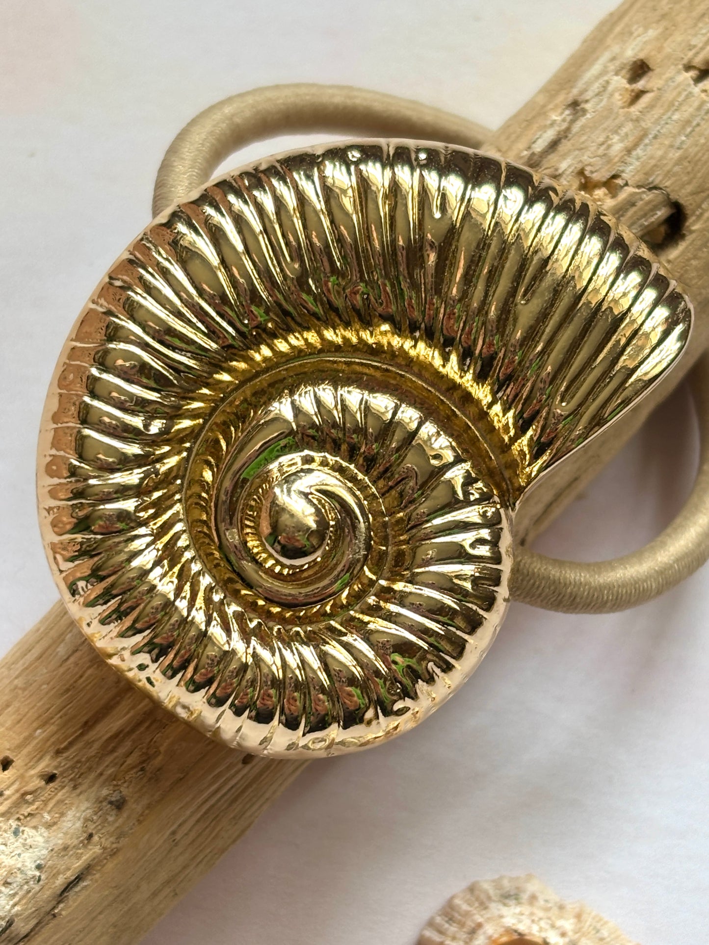 Gold Shell Hair Tie