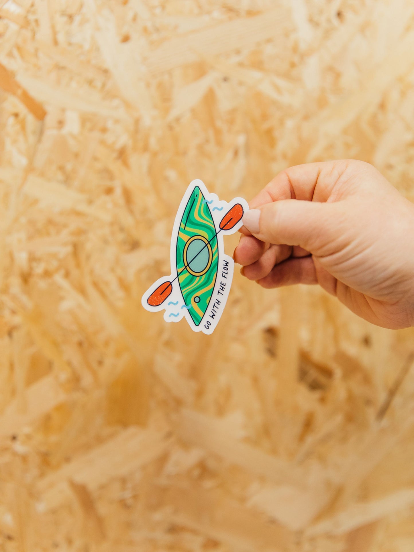 "Go With the Flow" Kayak Adventure Vinyl Sticker