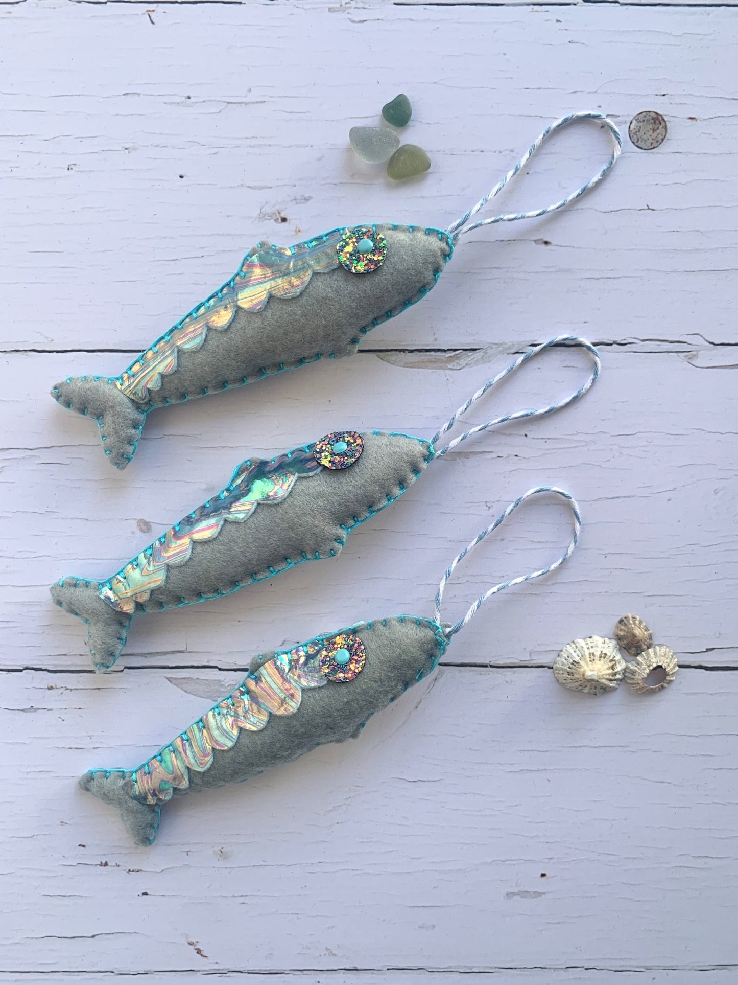 Handmade Felt Cornish Mackerel Decoration - Readymoney Beach Shop