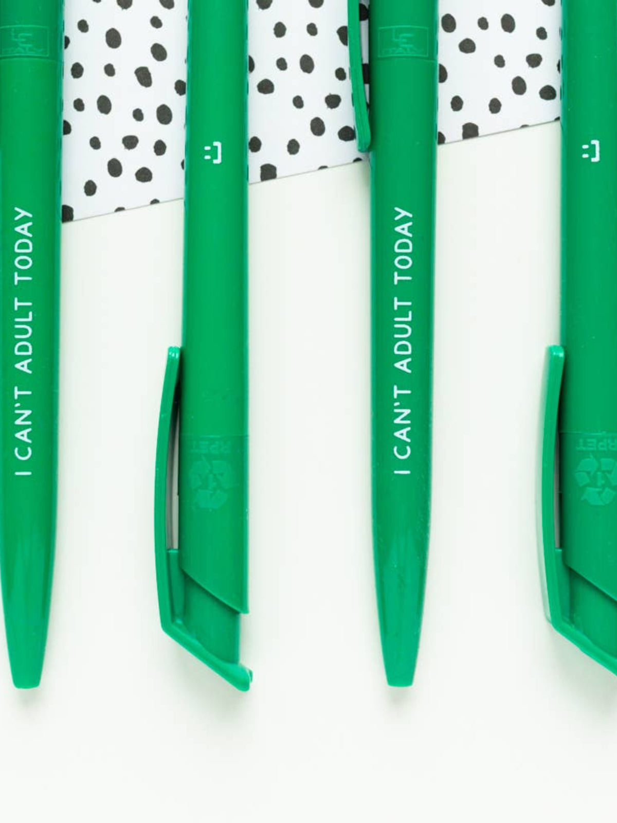 I Can't Adult Today Green Recycled Eco Ballpoint Pen - Funny