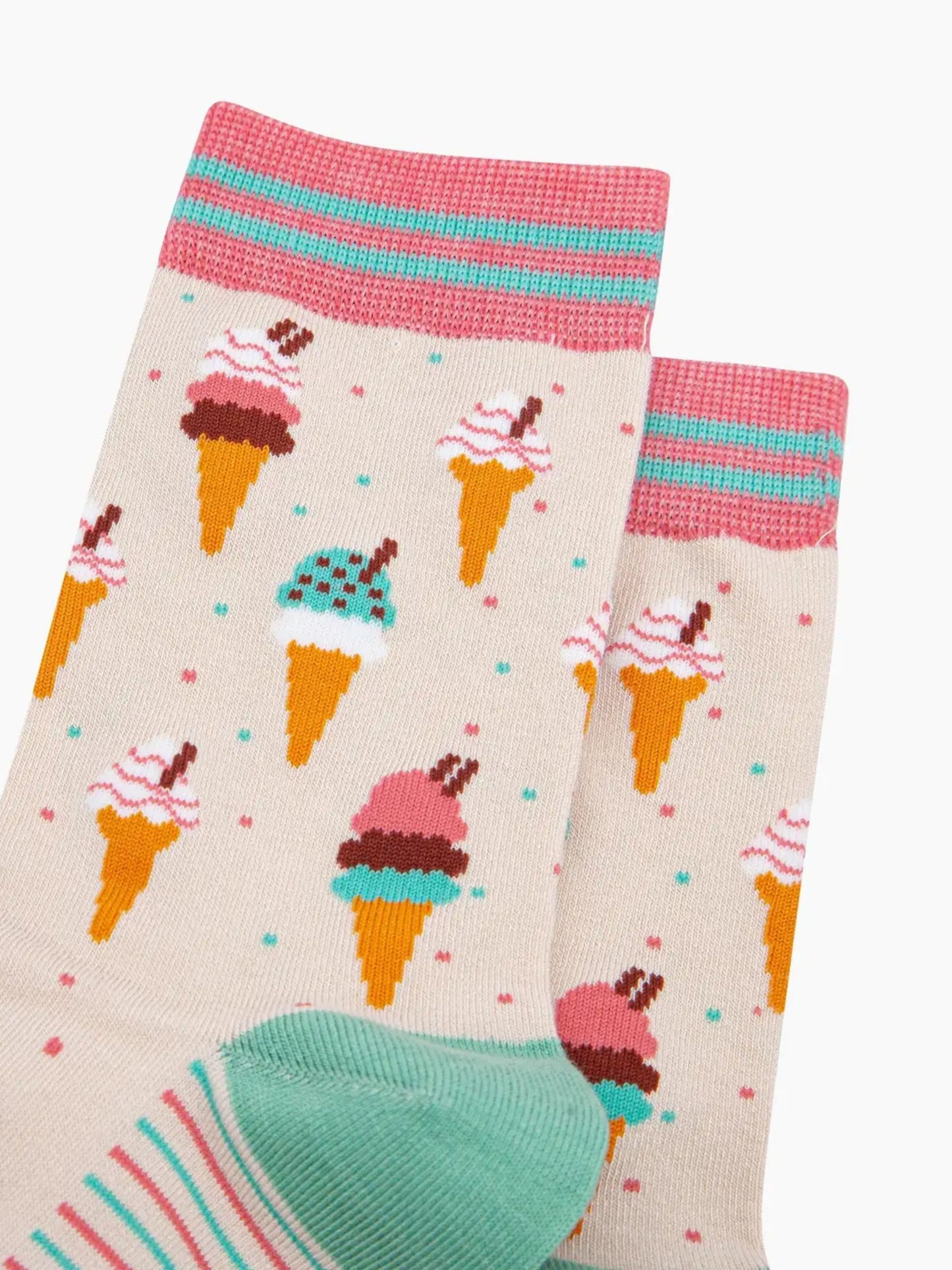Icecream Cone Bamboo Socks Size 3-7