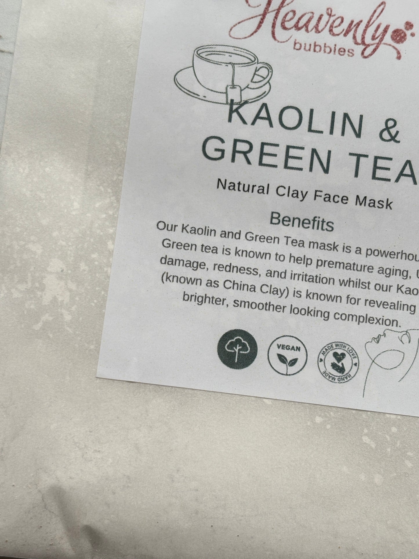 Natural Clay Face Mask: Kaolin & Green Tea or Cocoa & Buttermilk