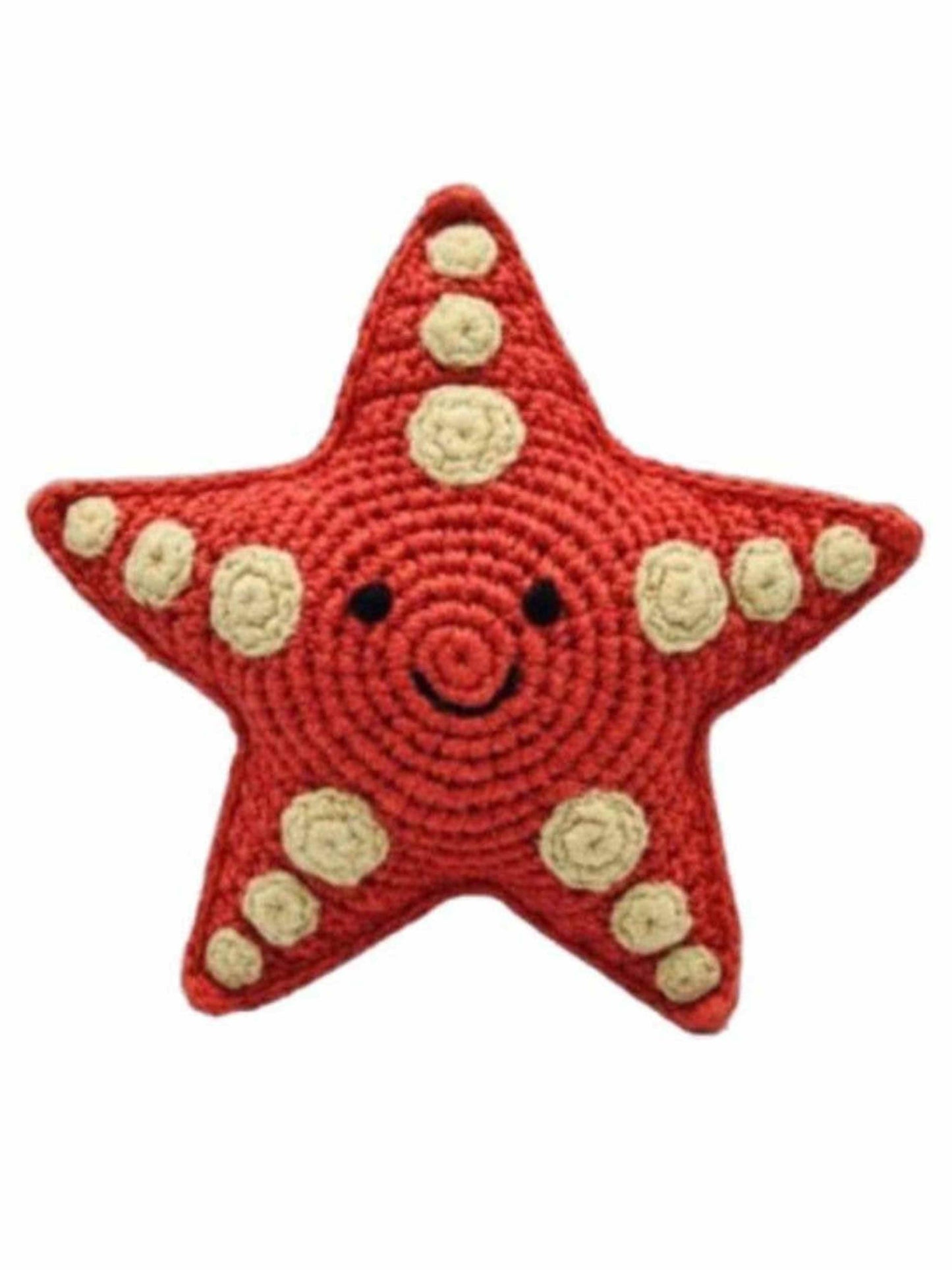 Starfish Baby Rattle, Fair Trade Crochet Organic Cotton