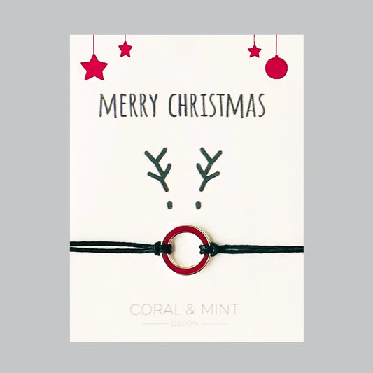 Merry Christmas Charm Bracelet or Anklet: Christmas Tree or Red Nosed Reindeer - Readymoney Beach Shop