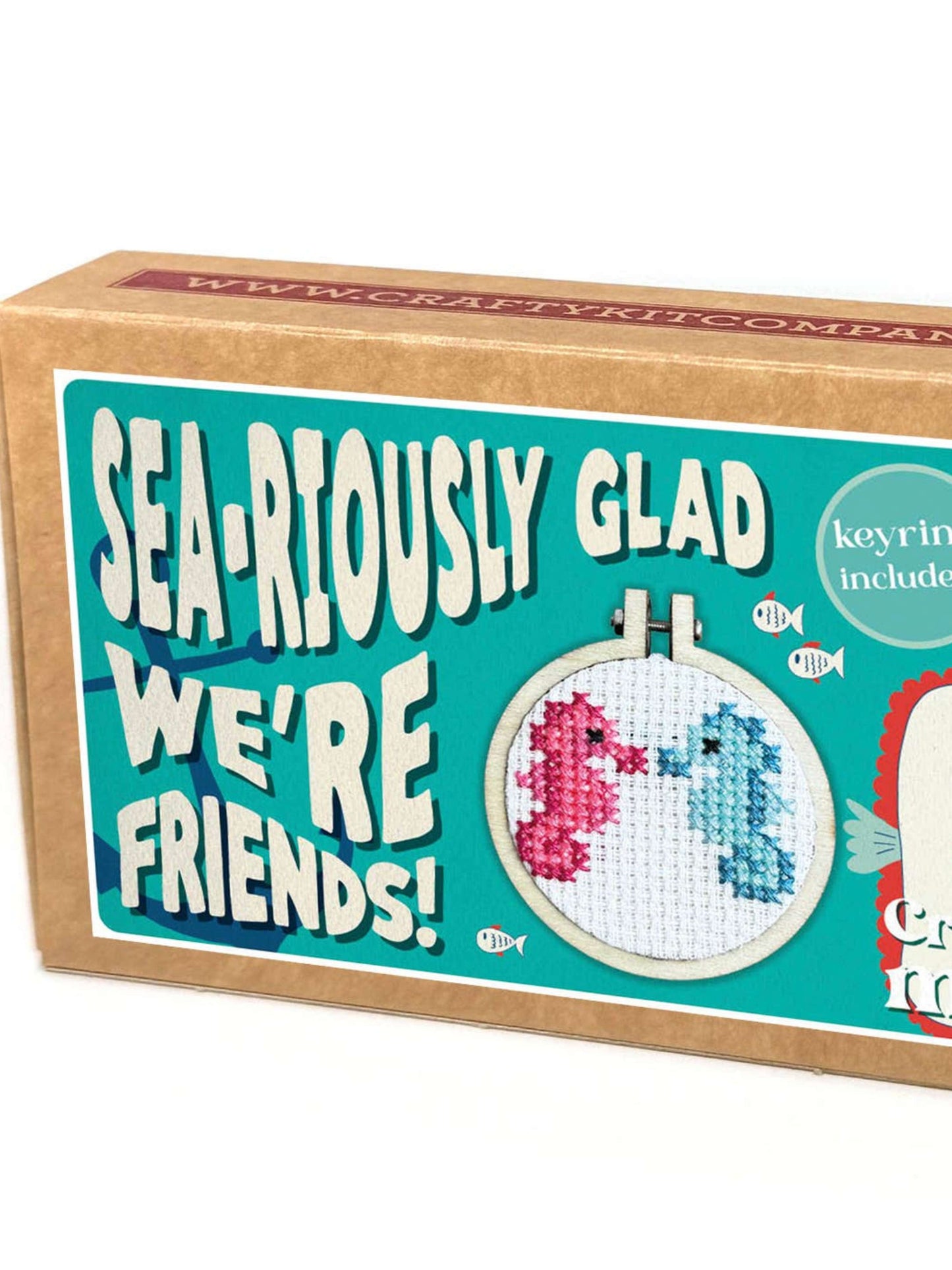 Seariously Glad We're Friends Mini Seahorses Matchbox Cross Stitch Kit