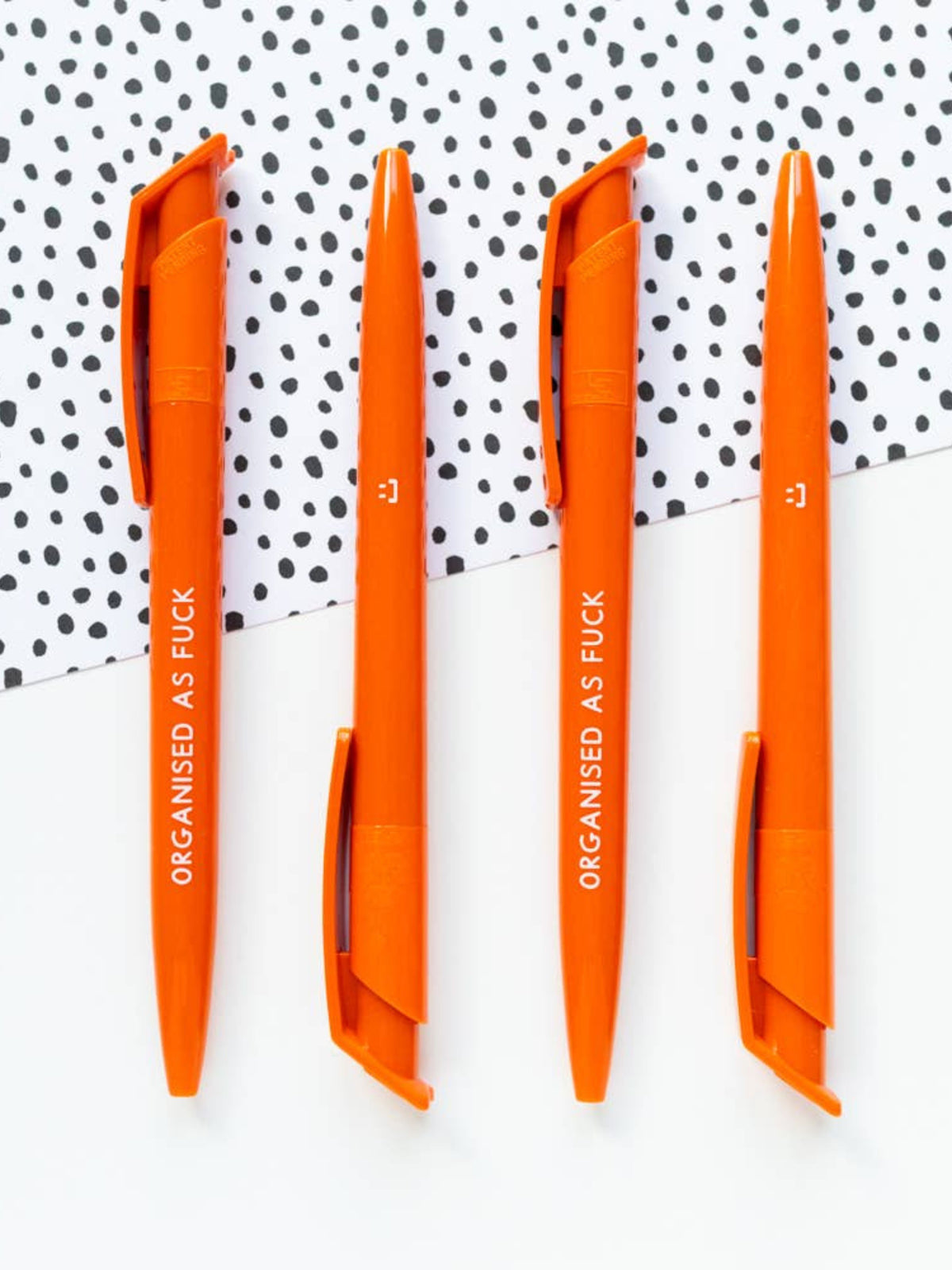 Organised As Fuck Orange Recycled Eco Ballpoint Click Pen