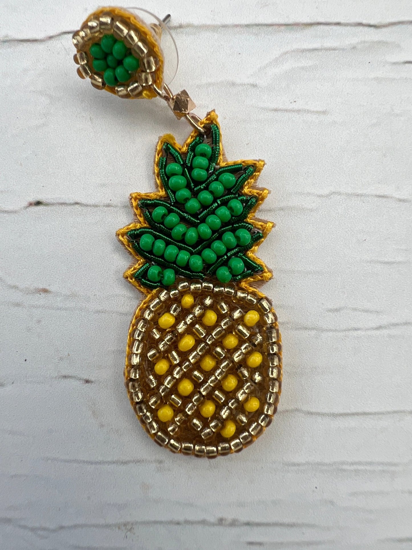 Pineapple Hand Beaded Earrings - Readymoney Beach Shop