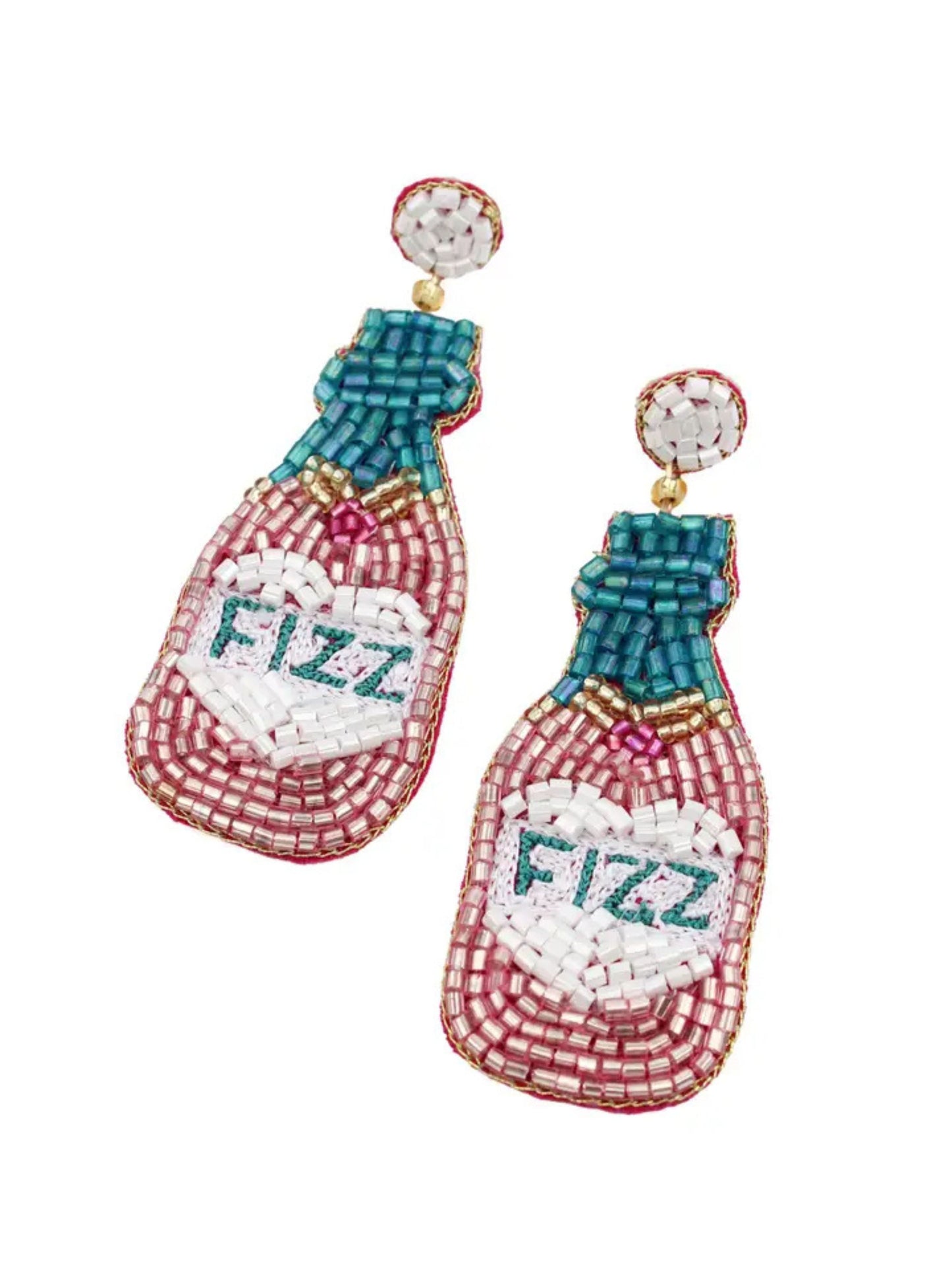 Pink Fizz Beaded Statement Earrings