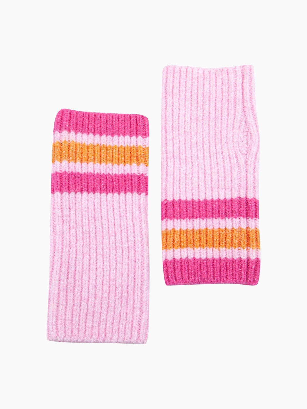 Pink Striped Cuff Striped Cuff Wrist Warmers