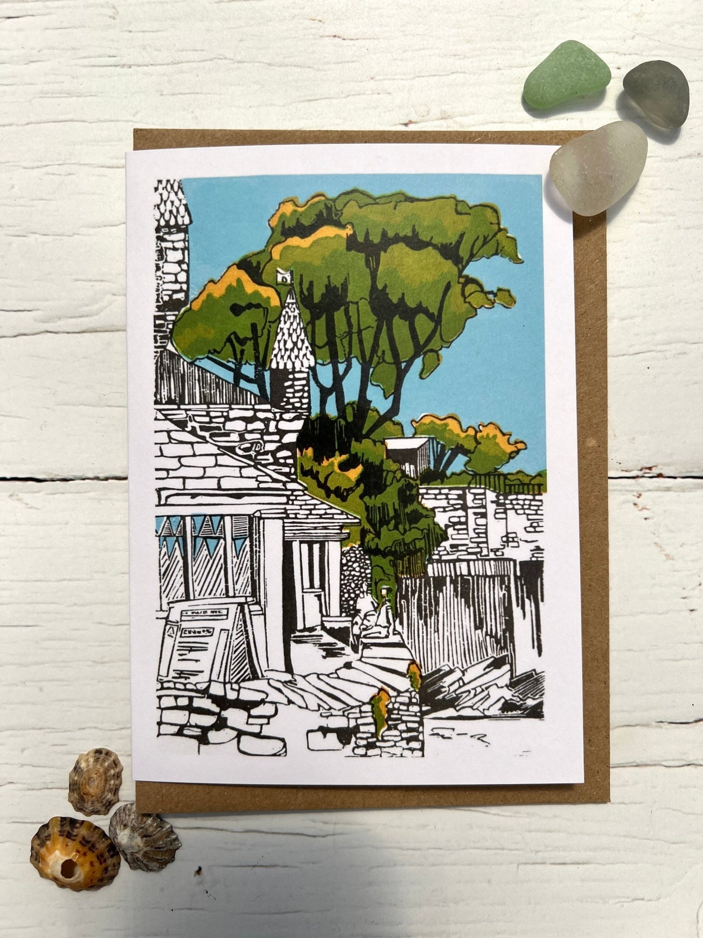 Readymoney Lime Kiln Greetings Card - Readymoney Beach Shop