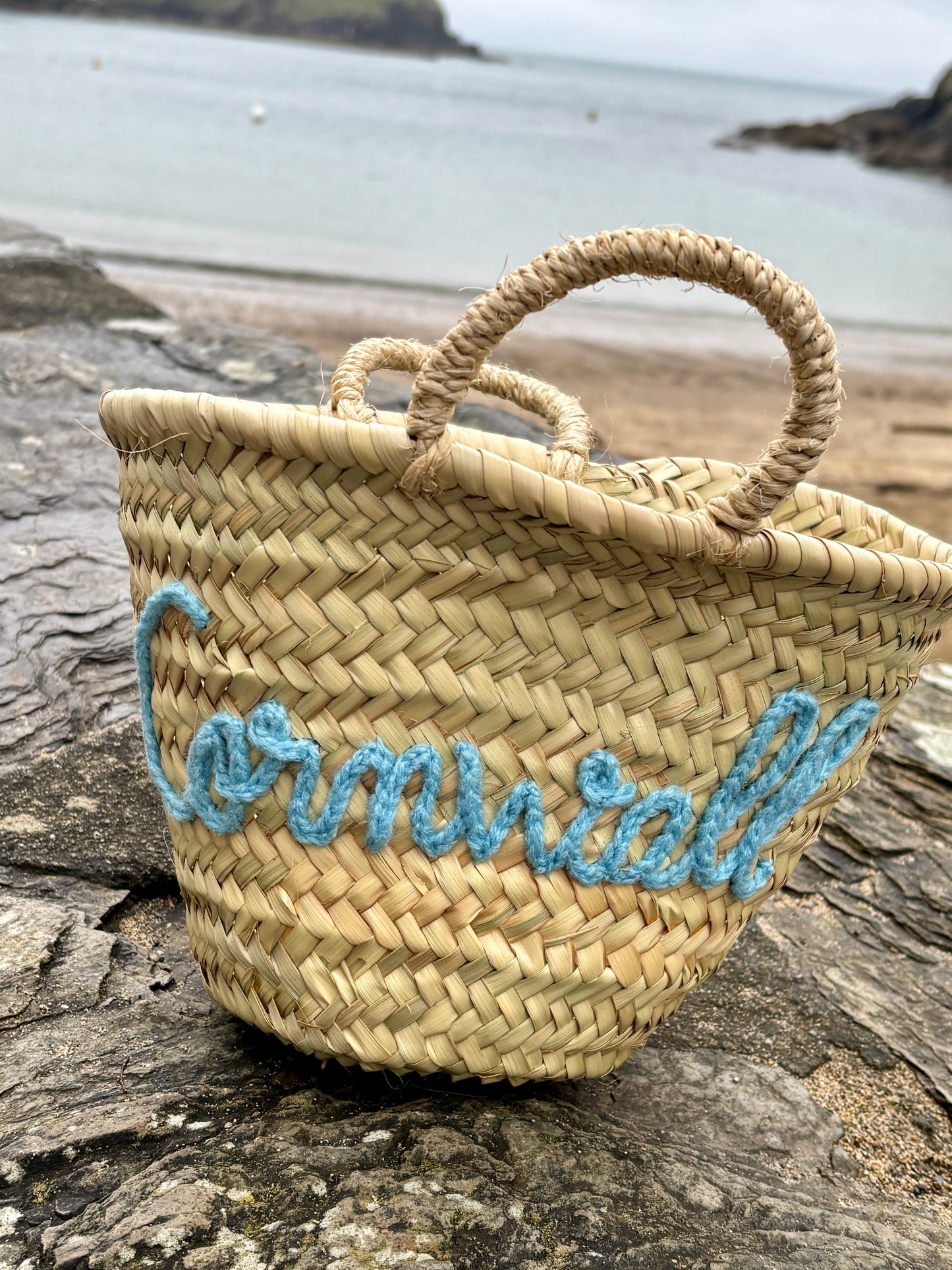 Cornwall Embroidered Mini Basket Bag