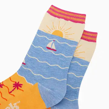Beach Sunset Ladies Socks - Size 3-7