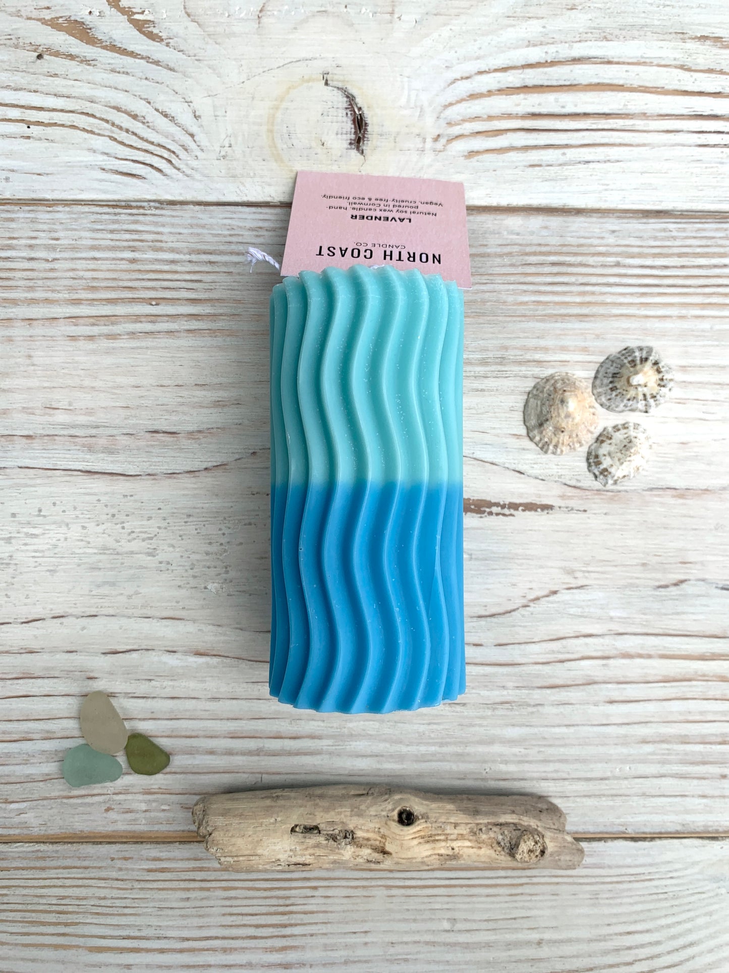 Handpoured striped coloured pillar candles