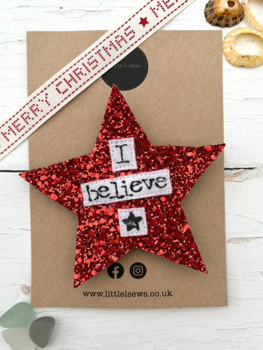 Christmas Star Glitter Badges: I believe!