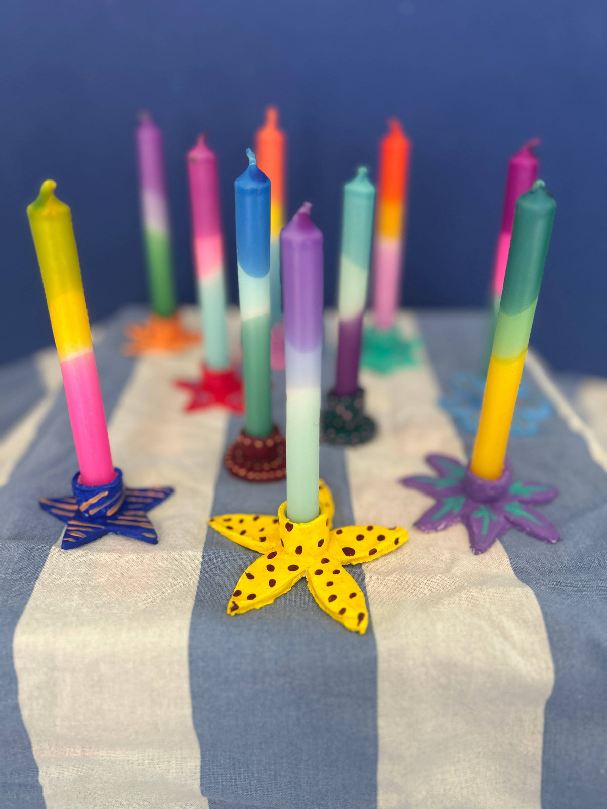 Set of 10 Mini Colourful Candles