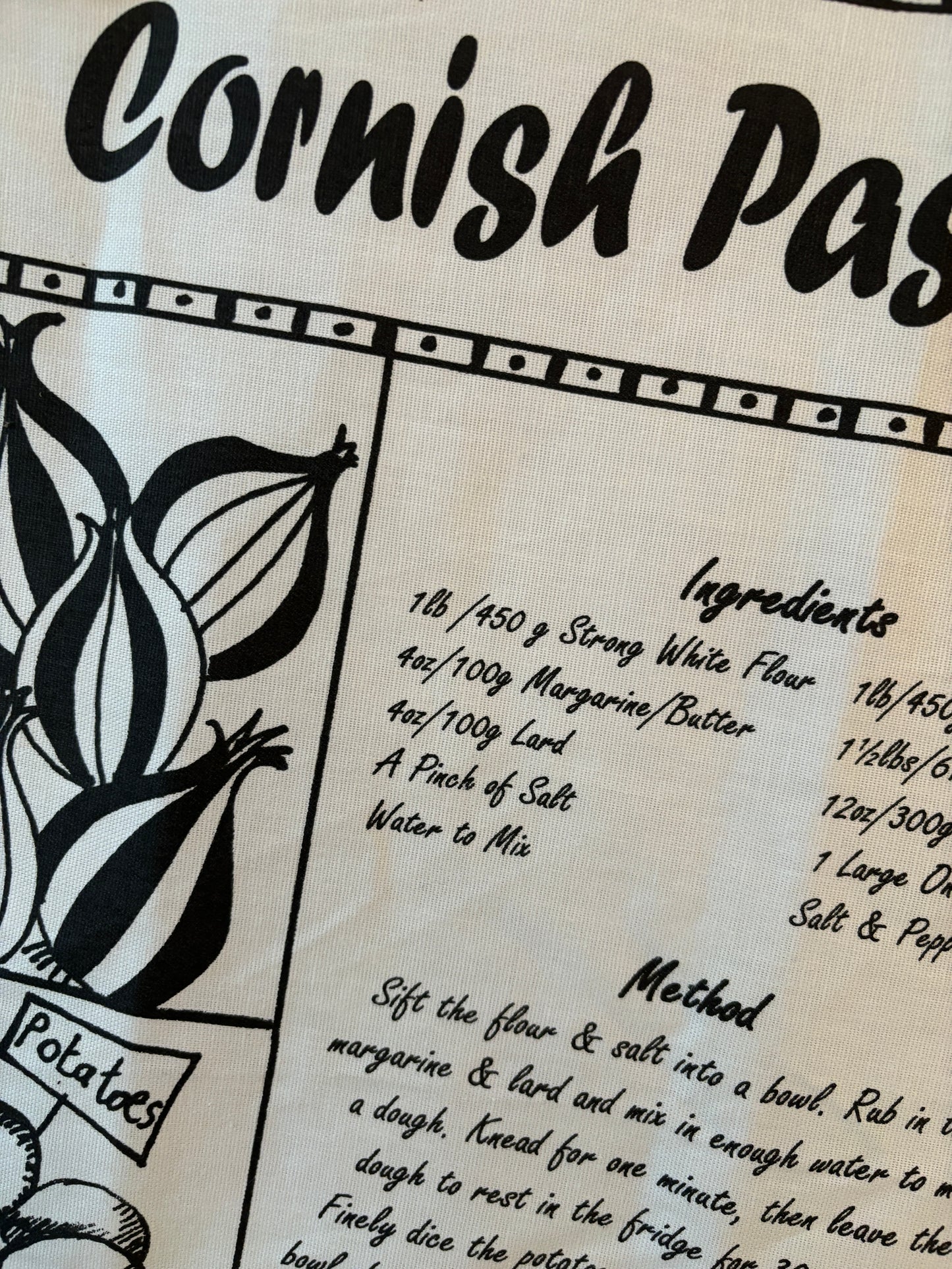 Cornish Teatowels: Seagulls; Crabs & Starfish; Surf; Cornish Pasty Recipe