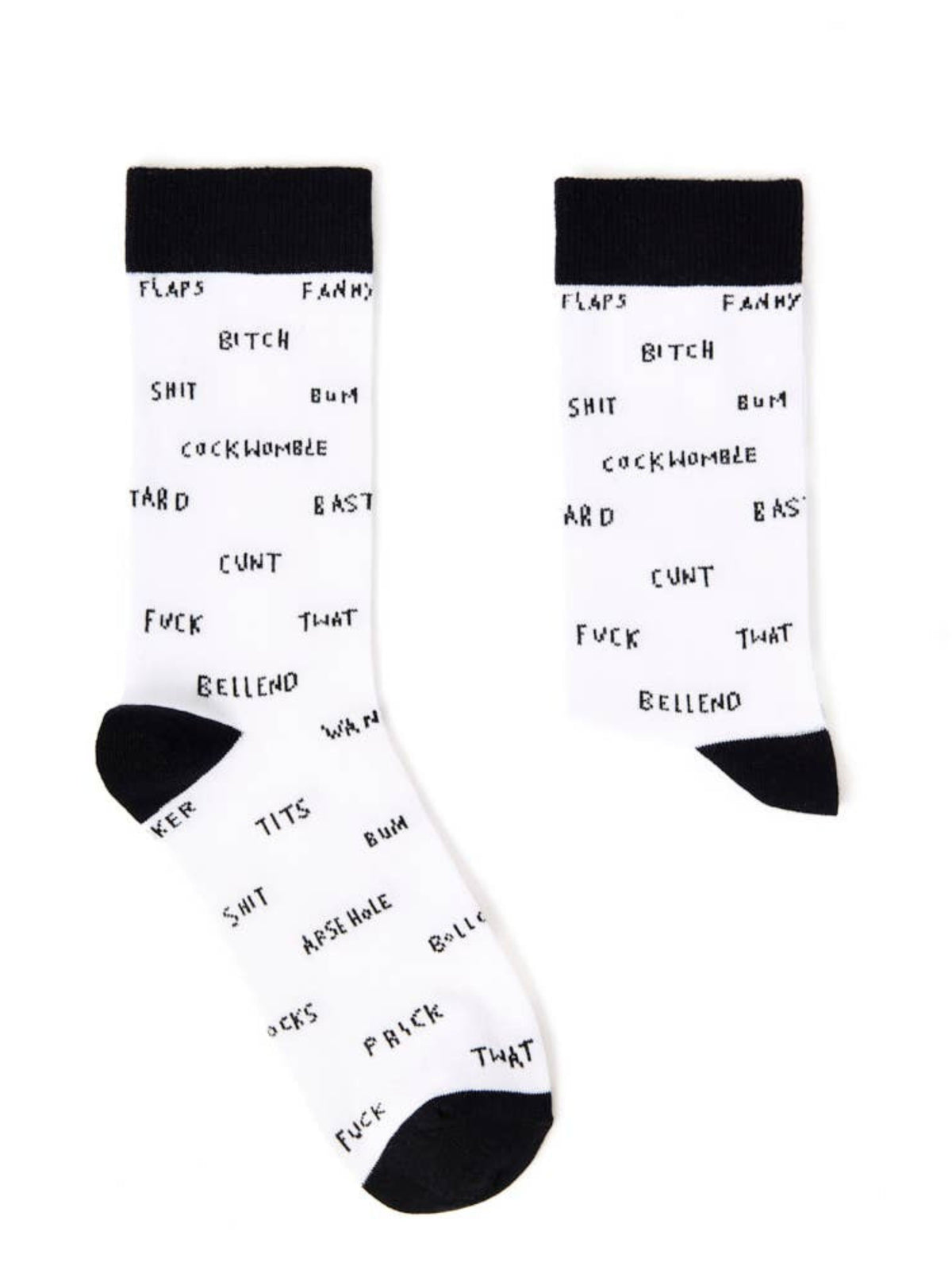Unisex Black & White Sweary Socks