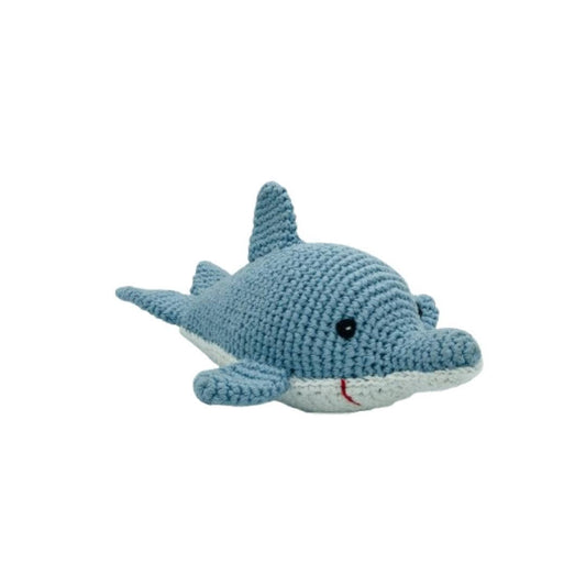Dolphin Baby Rattle, Fair Trade Crochet Organic Cotton