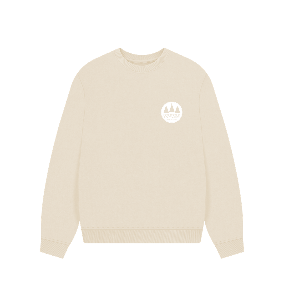 Oat Womens Oversized Readymoney Cove White Print Sweat