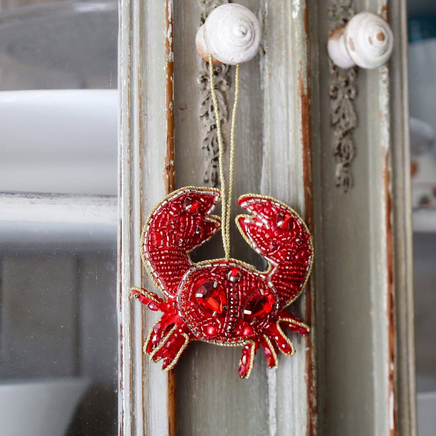 Beaded Jewelled Crab Hanging Decoration
