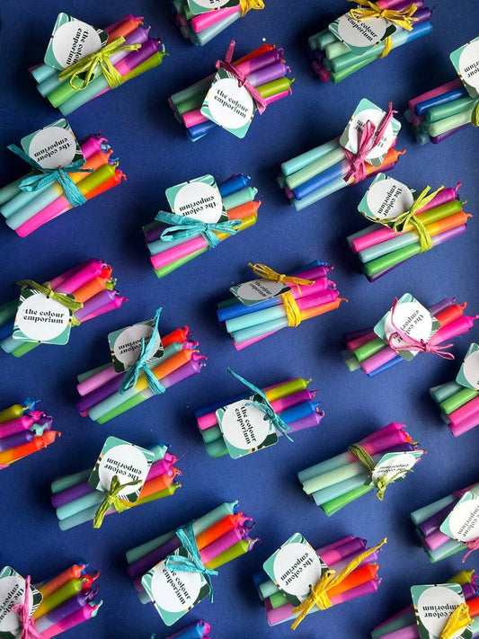 Set of 10 Mini Colourful Candles