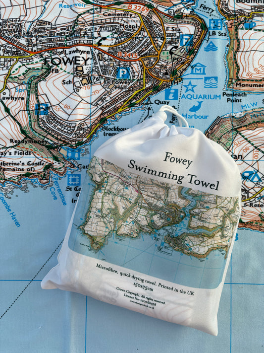 Readymoney Fowey Map Swim Towel