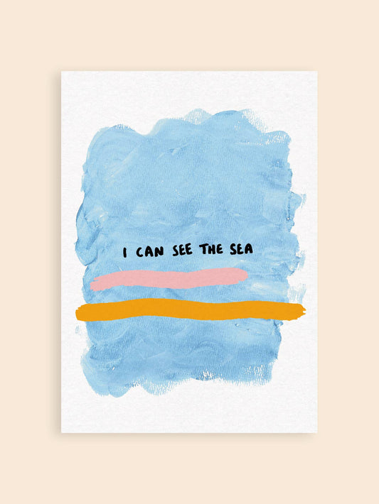 I Can See The Sea Abstract A4 Illustration Print