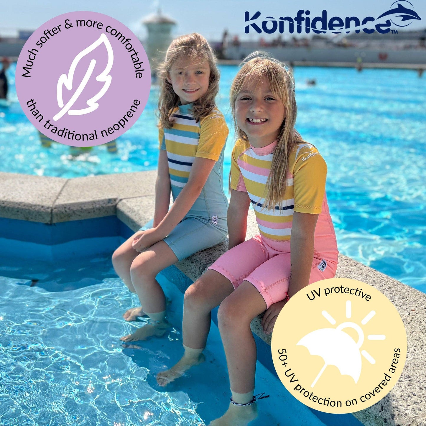 Gelato Mint or Pink Stripe Kids UV Swimsuit