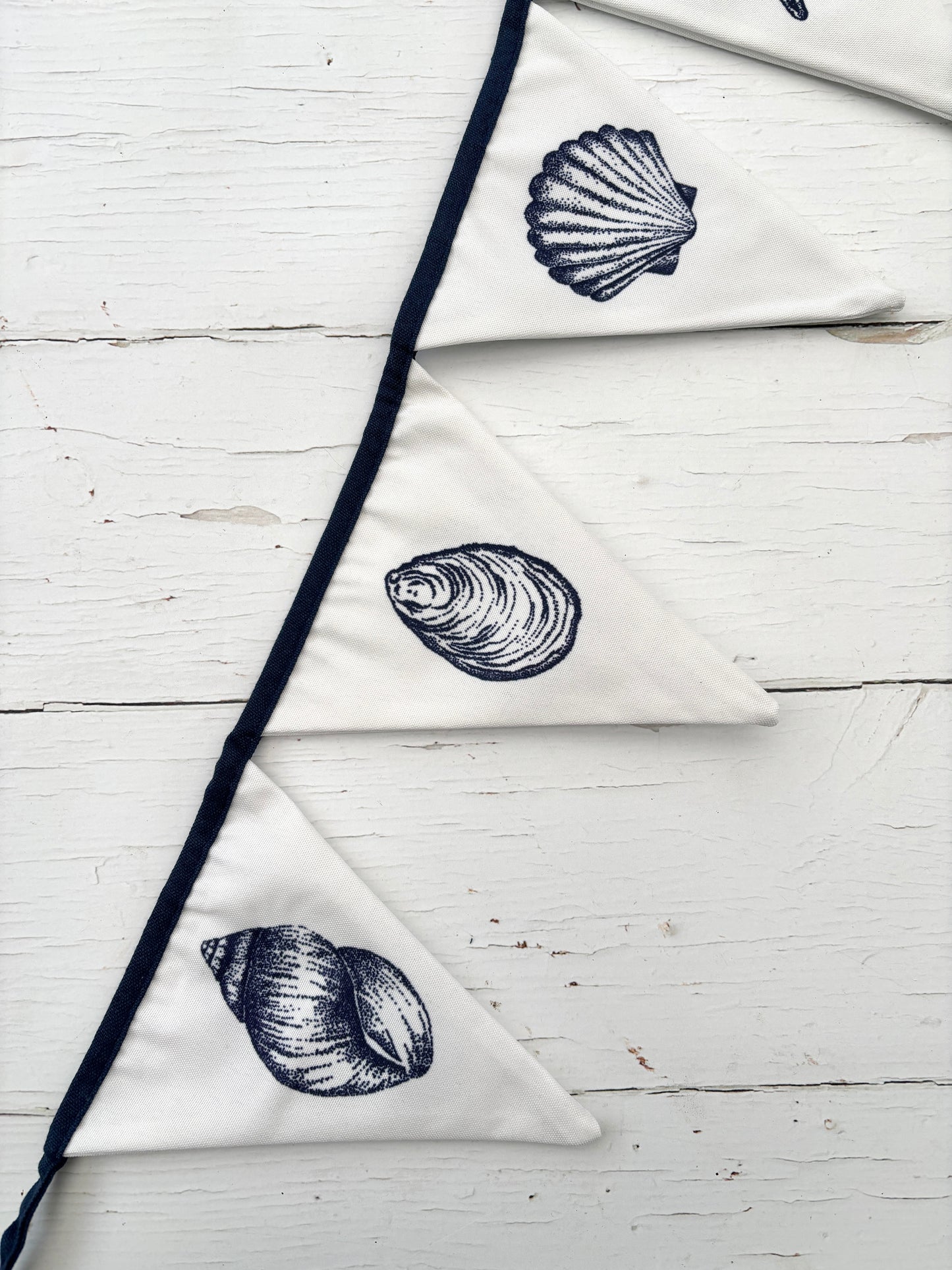 Seashell Blue & White Cotton Bunting