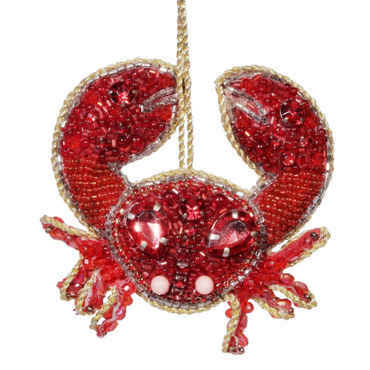 Beaded Jewelled Crab Hanging Decoration