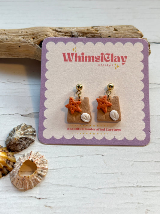 Sandcastle Stud Drop Earrings