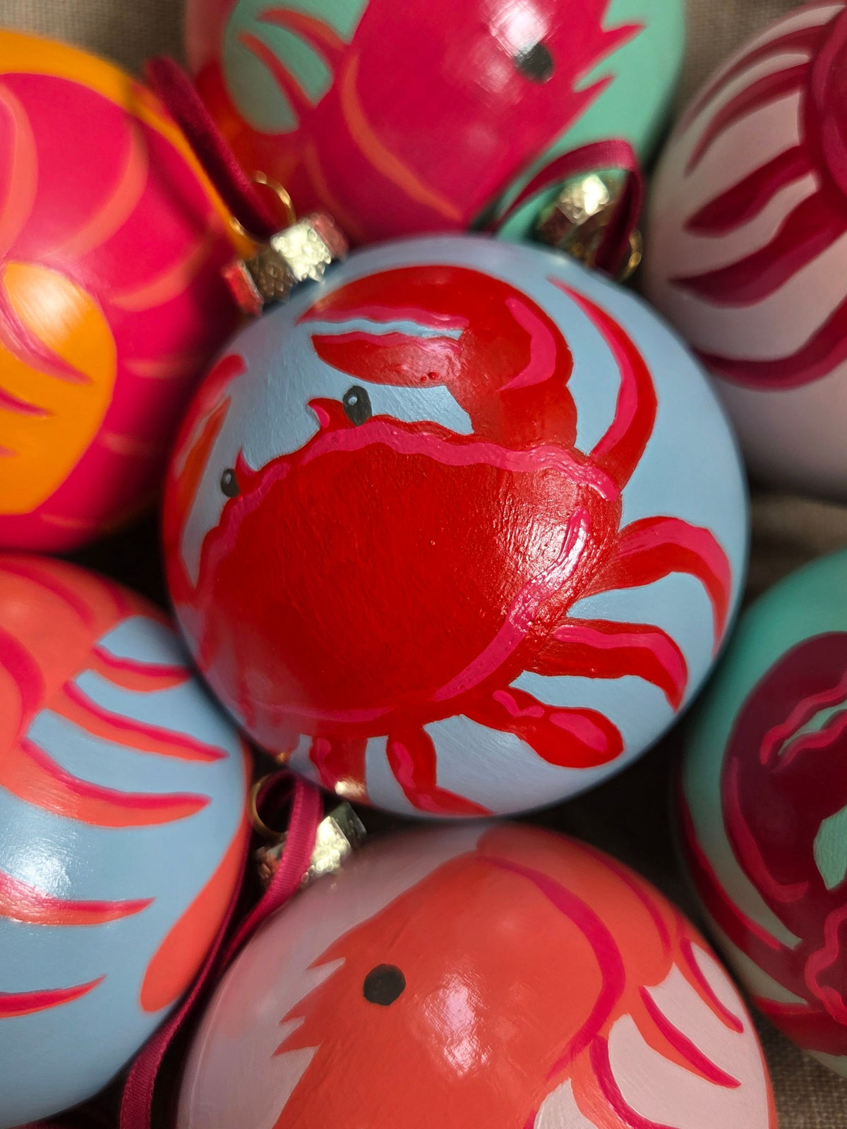 Handpainted Colourful Fowey Sealife Baubles