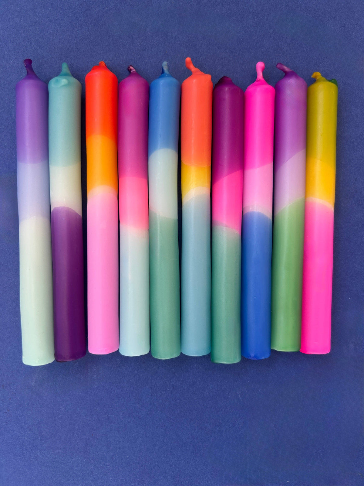Set of 10 Mini Colourful Candles
